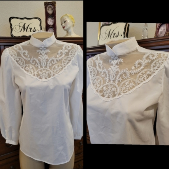 Vtg Misteque victorian-style blouse - Picture 3 of 10